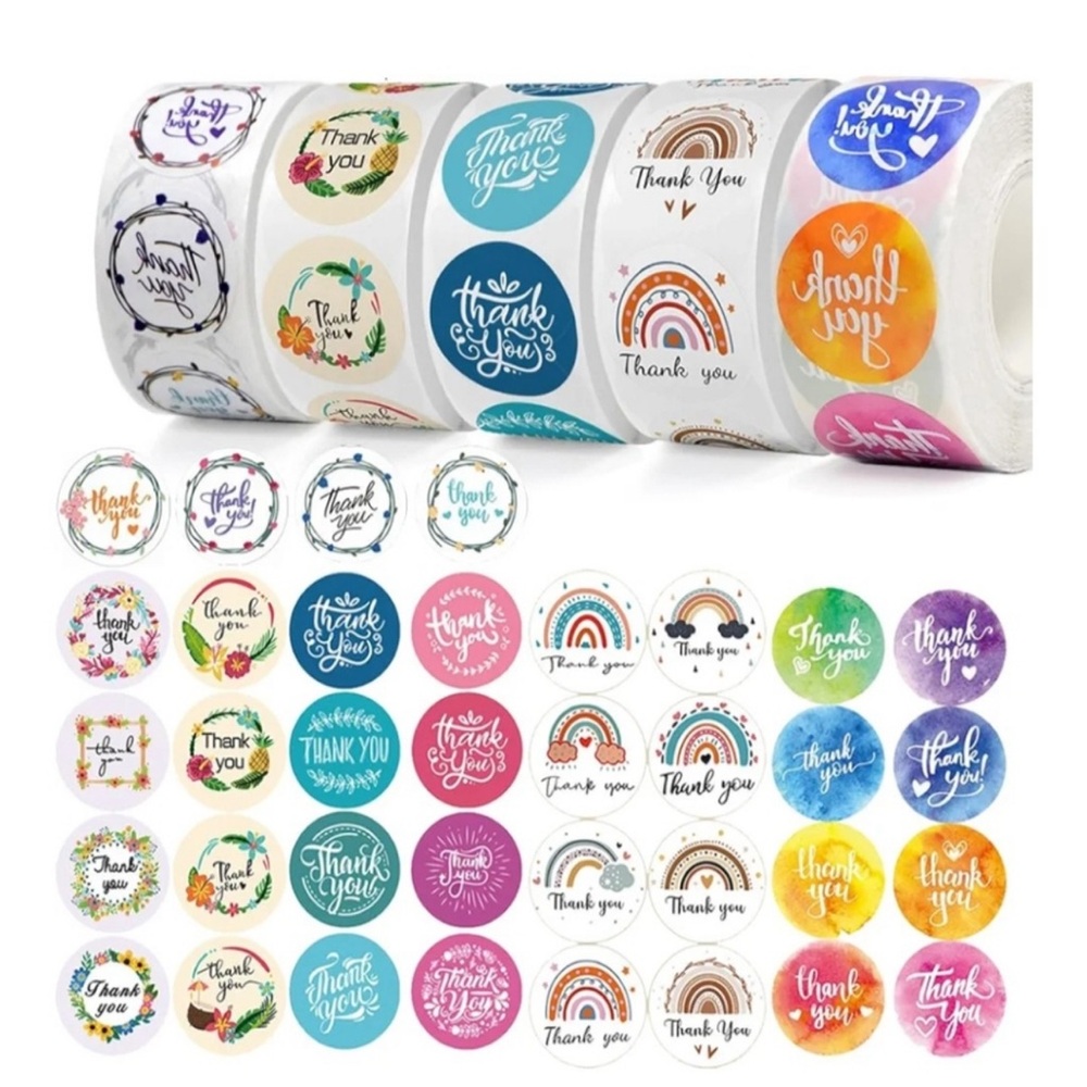 THANK YOU STICKER ROLL 500 STICKERS NWT